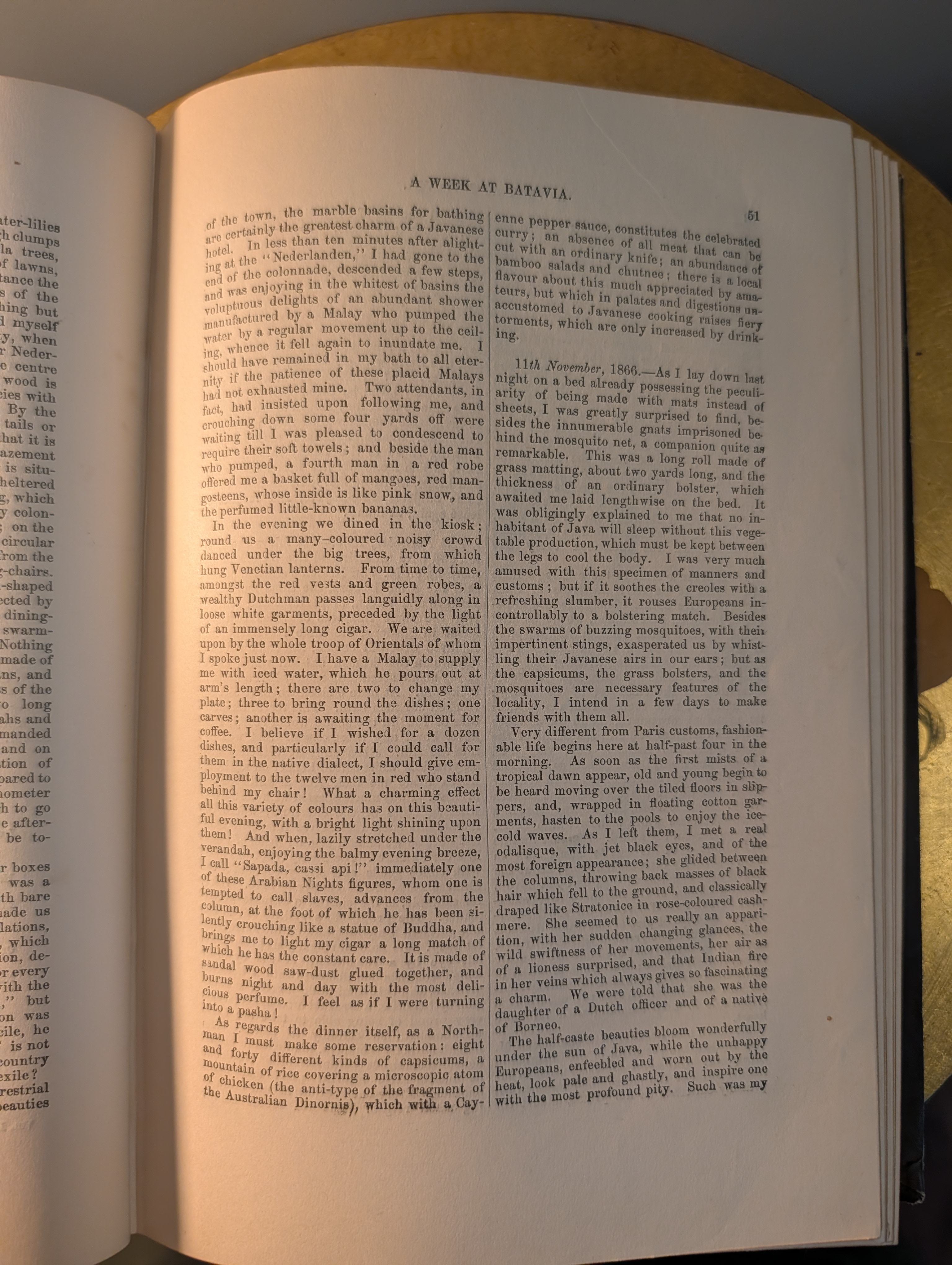 A Week at Batavia, prose travel account, page 51