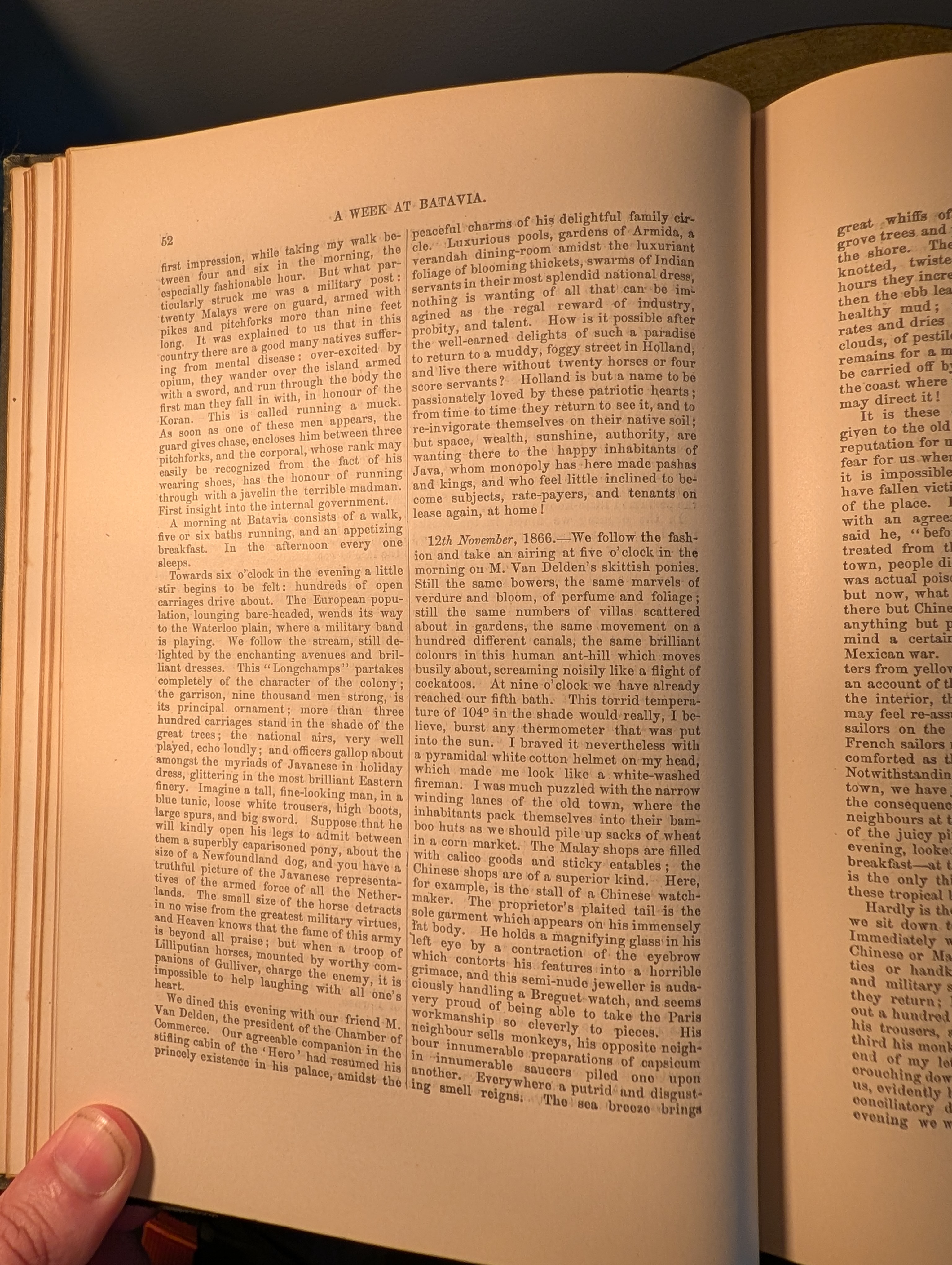 A Week at Batavia, travel essay text page