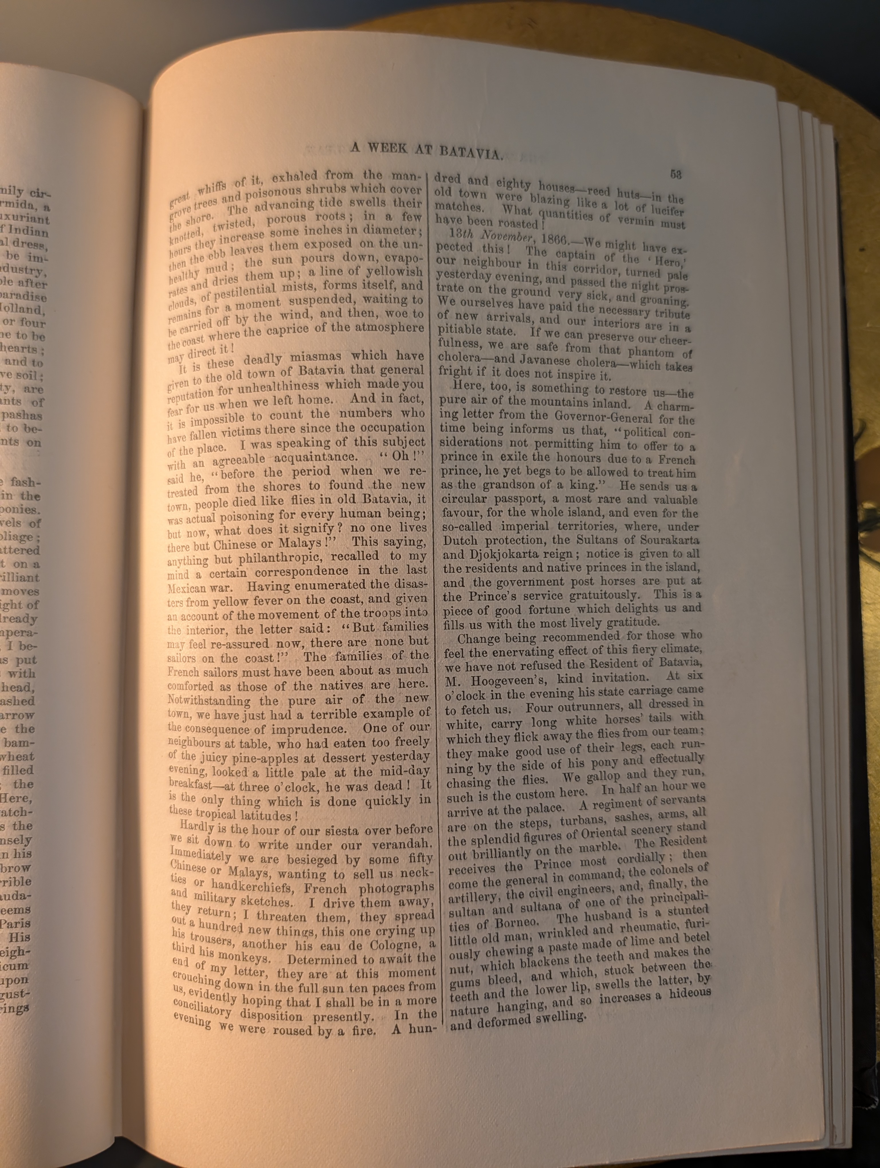 Text page from 'A Week at Batavia'