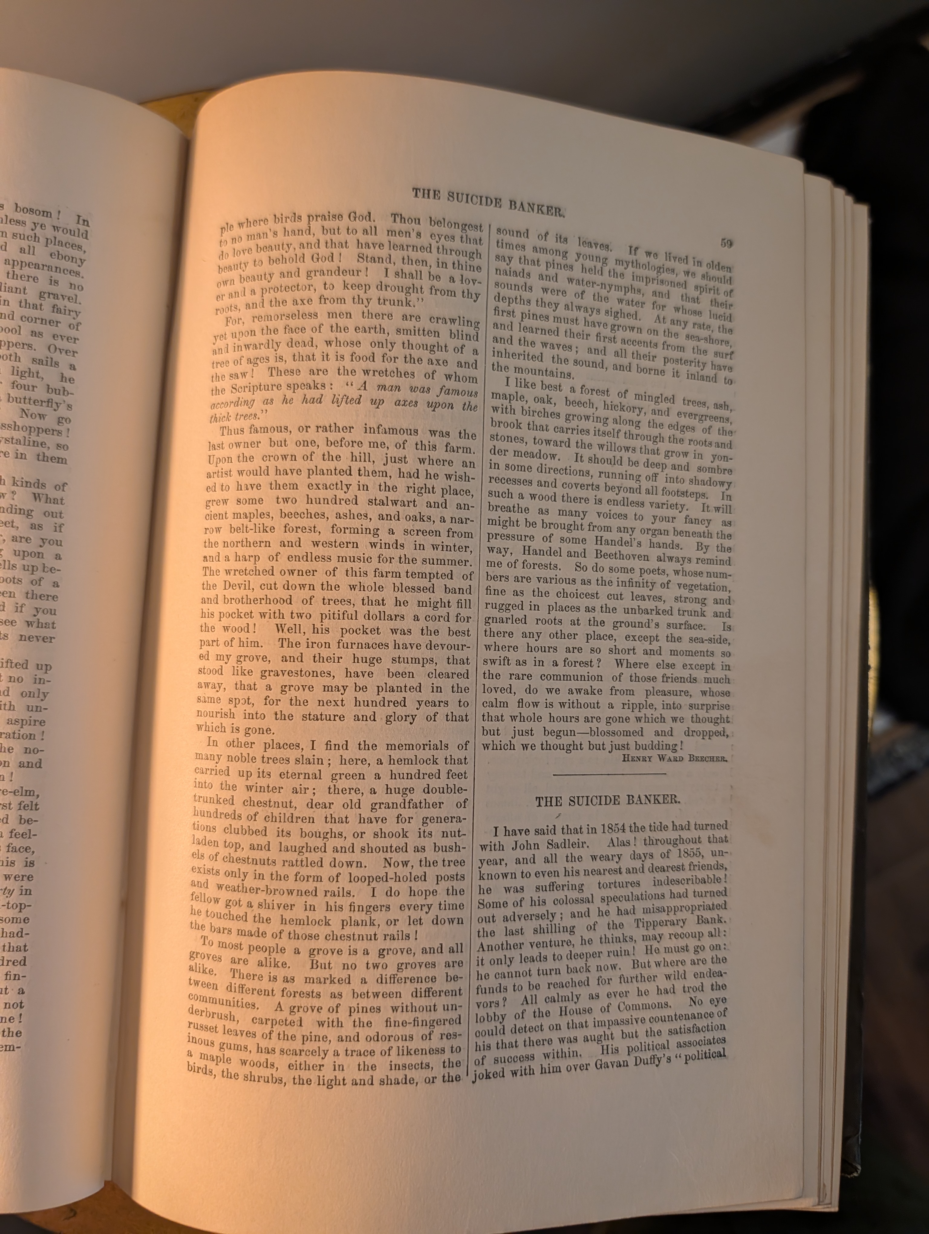 Text of 'The Suicide Banker' and Henry Ward Beecher essay
