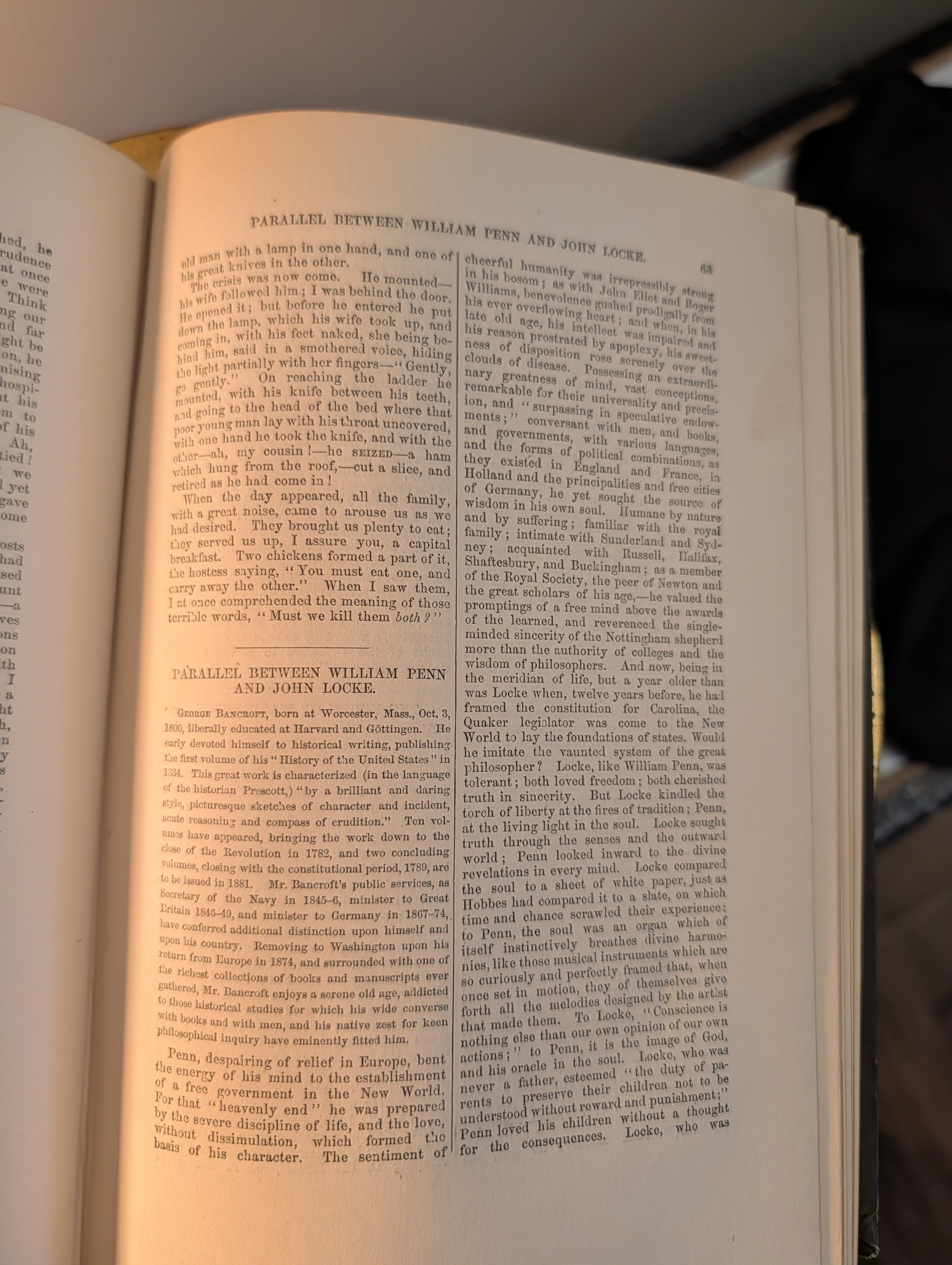 Parallel Between William Penn and John Locke by George Bancroft