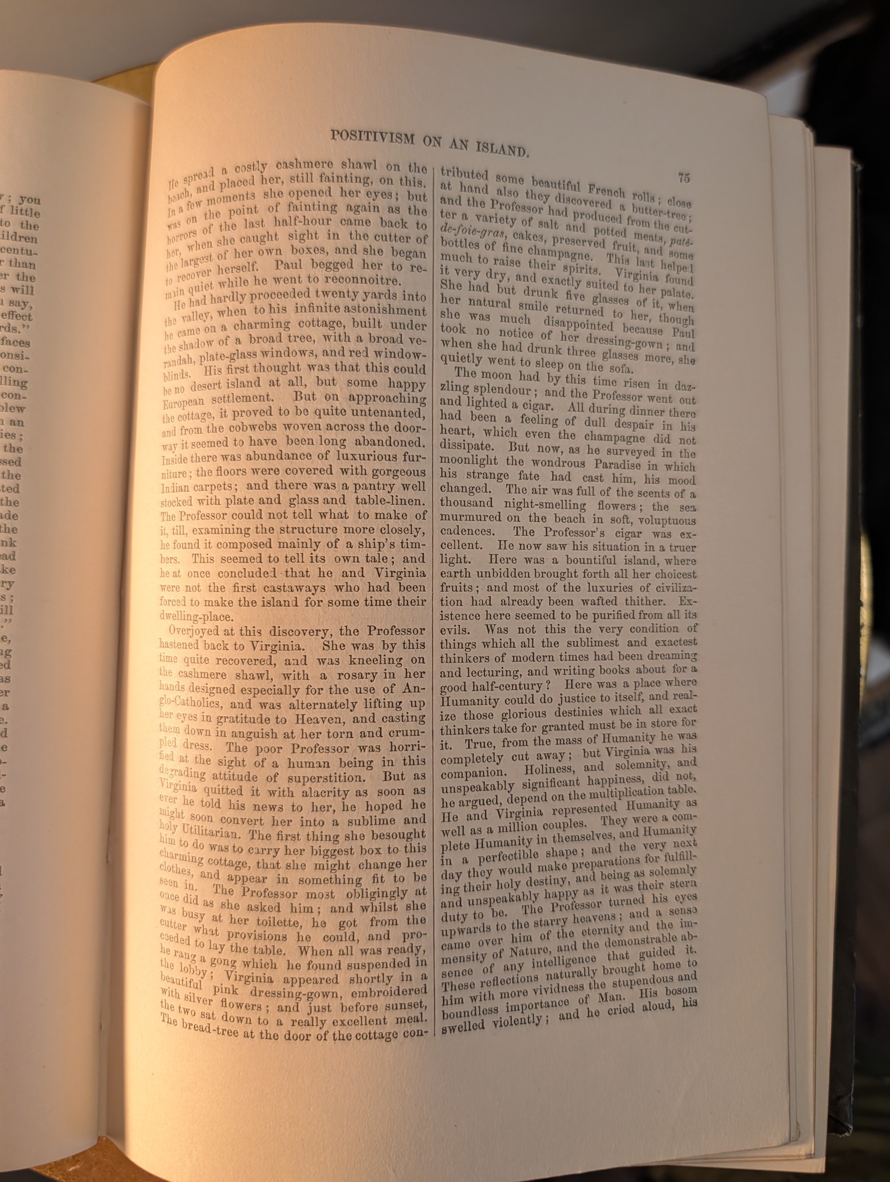 Prose content page from 'Positivism on an Island'