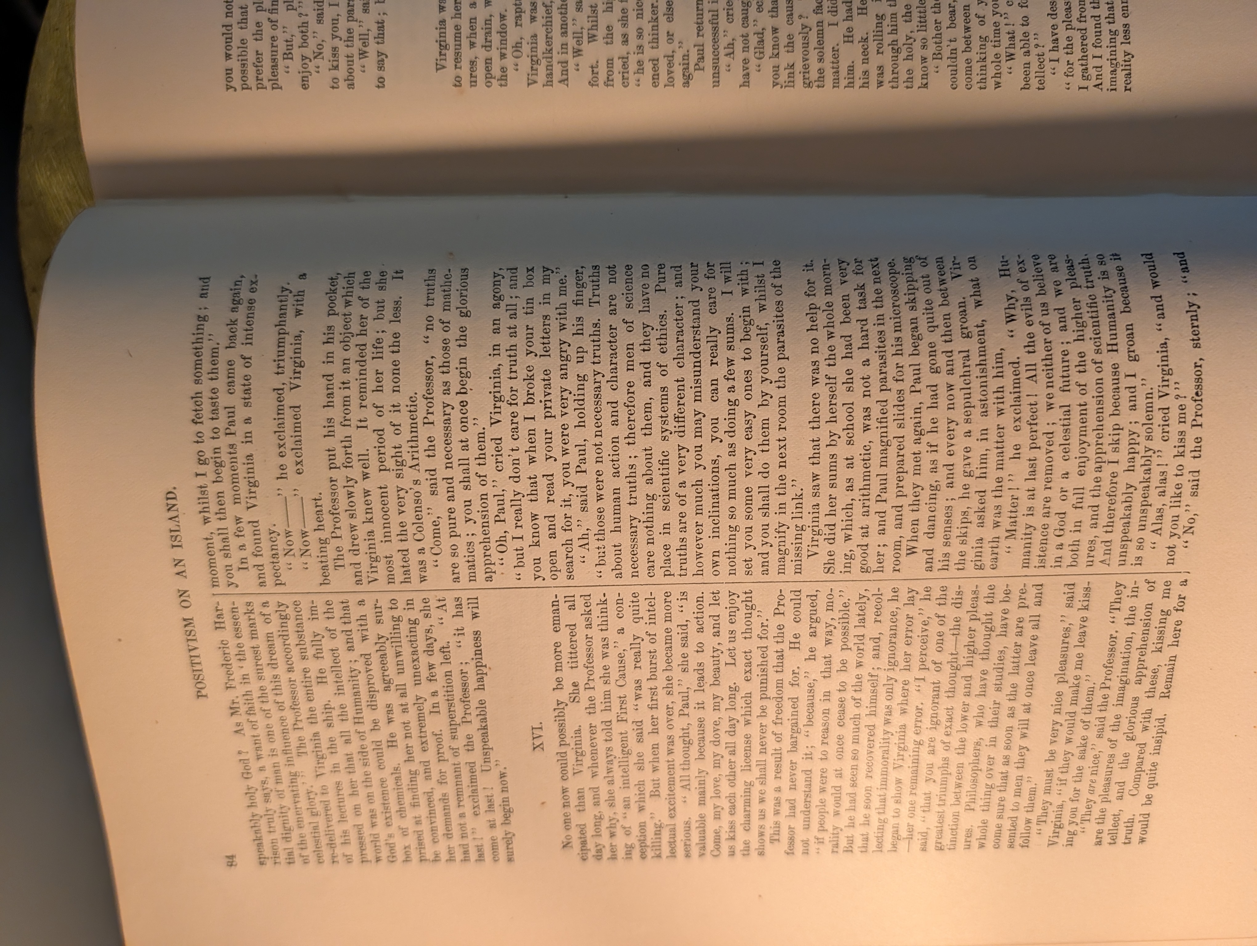 Positivism on an Island, prose fiction content page